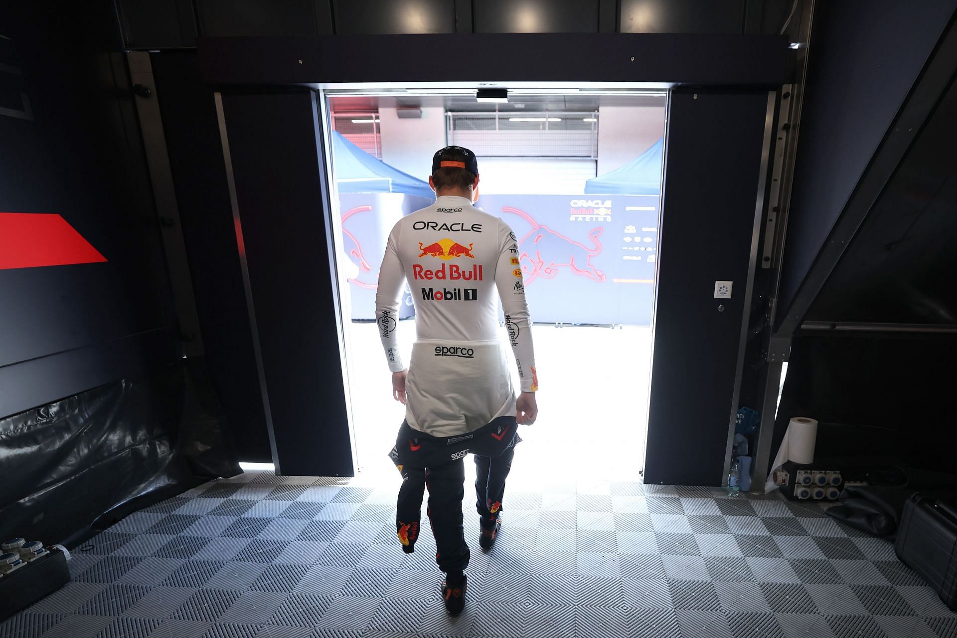 Max Verstappen walks out of the Red Bull garage ahead of the F1 Grand Prix of Austria. Source: Getty